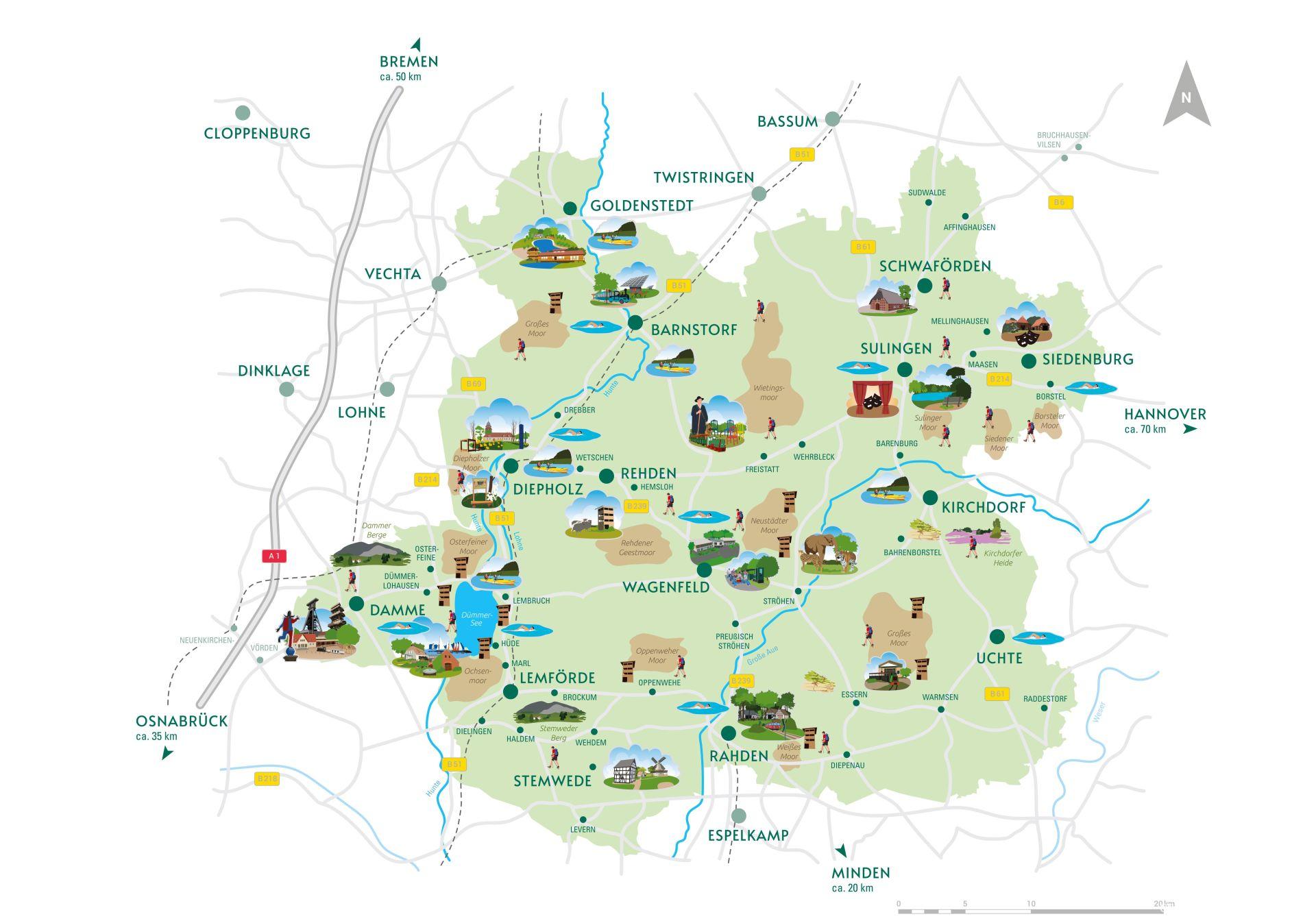 Freizeitkarte des DümmerWeserLands