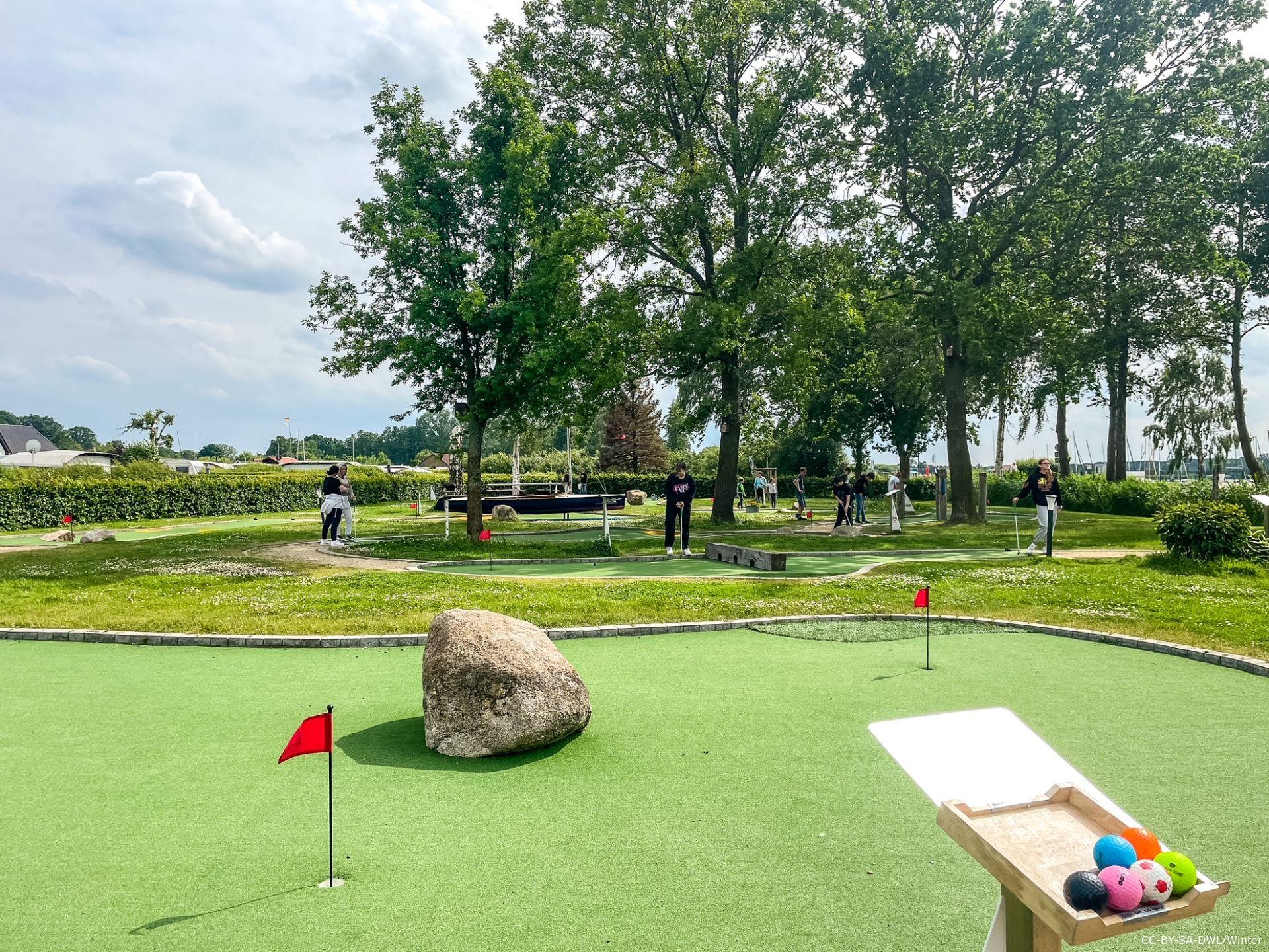 Menschen am Abenteuer golfen